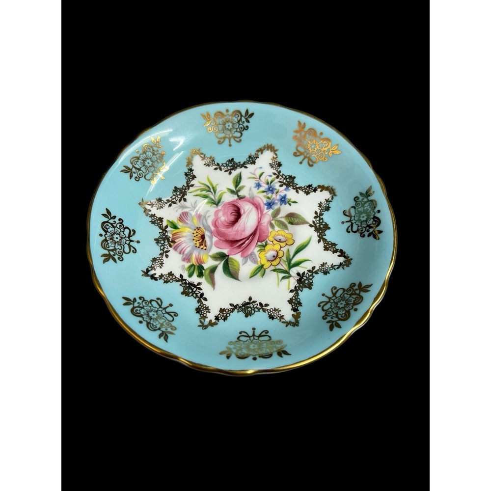 Vintage Paragon‎ PINK CABBAGE ROSE Light Blue Replacement Saucer Only England
